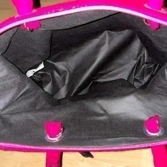 NWT Riviera Maya Mexico tote bag purse with small coin purse in pink and black - Picture 5 of 10